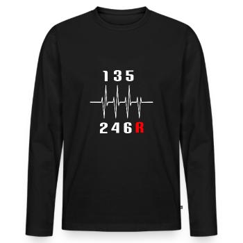 Voiture Gears Manuel Guy Guy cadeau idée cadeau - T-shirt manches longues Premium bio Homme - noir - Devant - Nico (187cm)