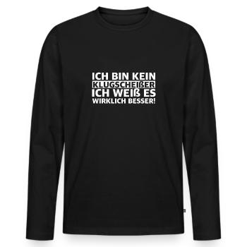 Je ne suis pas un smartass, je le sais .. - T-shirt manches longues Premium bio Homme - noir - Devant - Nico (187cm)