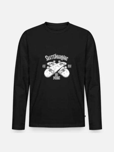 Skateboard - Live Fast Les jeunes - T-shirt manches longues Premium bio Homme - noir