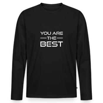 Bester - Männer Premium Bio Langarmshirt - Schwarz - Vorne - Nico (187cm)