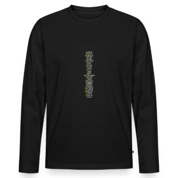 NATO Alphabet - Men's Premium Organic Long Sleeve Shirt - black - Front - Nico (187cm)