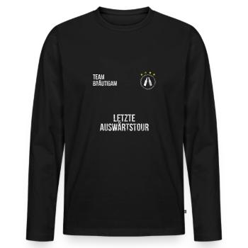 Team Bräutigam Gruppen Shirt Junggesellenabschied - Männer Premium Bio Langarmshirt - Schwarz - Vorne - Nico (187cm)