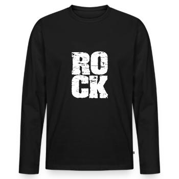Rock - Männer Premium Bio Langarmshirt - Schwarz - Vorne - Nico (187cm)