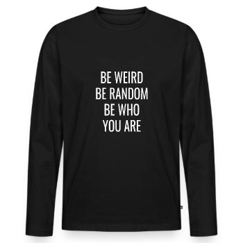 Proverbes - T-shirt manches longues Premium bio Homme - noir - Devant - Nico (187cm)