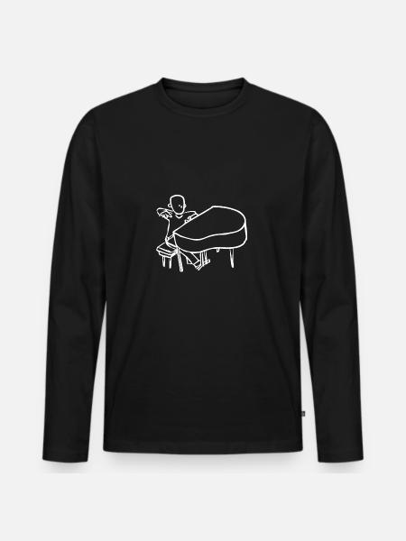 Pianist (Weiß) - Männer Premium Bio Langarmshirt - Schwarz