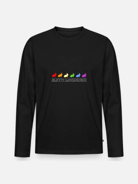 rabbit whisperer - Men's Premium Organic Long Sleeve Shirt - black