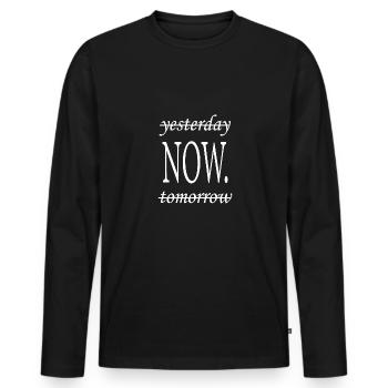 Proverbes - T-shirt manches longues Premium bio Homme - noir - Devant - Nico (187cm)