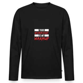 workout - Men's Premium Organic Long Sleeve Shirt - black - Front - Nico (187cm)