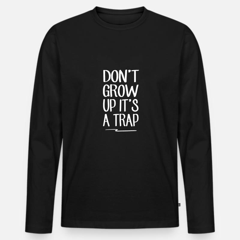 sarkastisch - Männer Premium Bio Langarmshirt - Schwarz