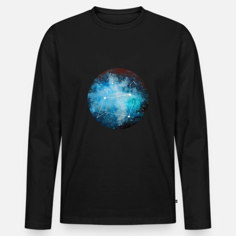 Sternzeichen Löwe - Männer Premium Bio Langarmshirt - Schwarz