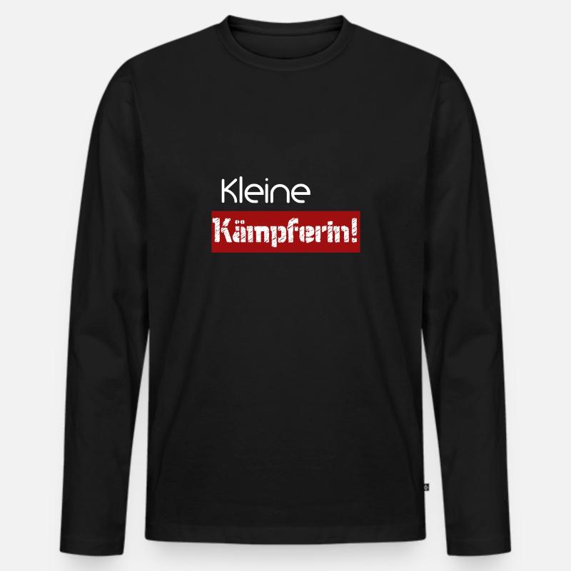 Kleine Kämpferin - Männer Premium Bio Langarmshirt - Schwarz