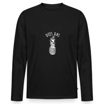 Ceci L’ananas - T-shirt manches longues Premium bio Homme - noir - Devant - Nico (187cm)
