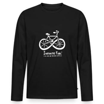 Infinite Fuel Bicycle Shirt - Men's Premium Organic Long Sleeve Shirt - black - Front - Nico (187cm)