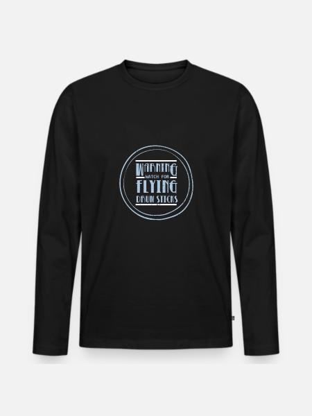 Drummer drum drumstick drums gift - Men's Premium Organic Long Sleeve Shirt - black