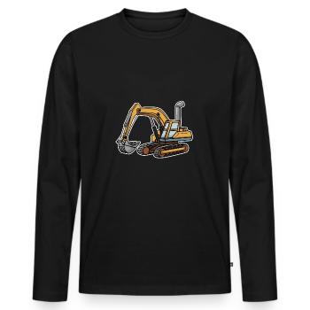 Chemise d'excavatrice - T-shirt manches longues Premium bio Homme - noir - Devant - Nico (187cm)