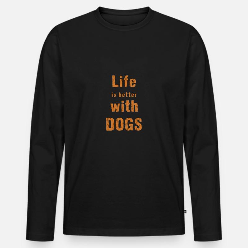 Hund Hunde - Männer Premium Bio Langarmshirt - Schwarz