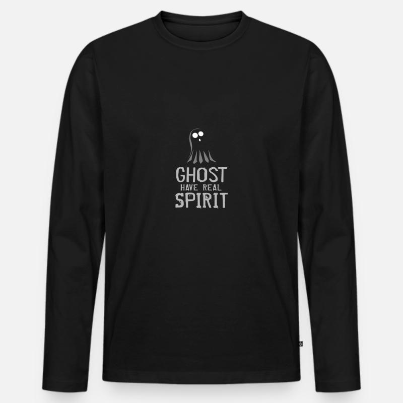 Geist mit Seele - Männer Premium Bio Langarmshirt - Schwarz
