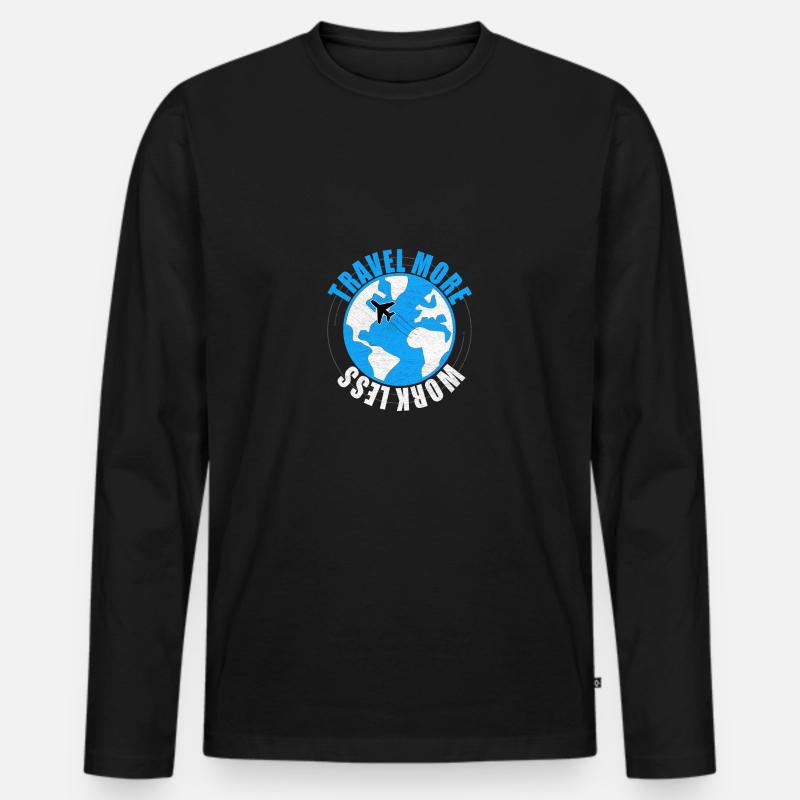 Urlauber Reisender - Männer Premium Bio Langarmshirt - Schwarz