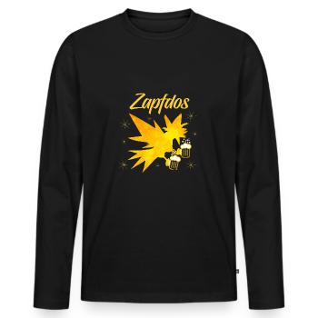 Zapfdos Beer Celebrate - Men's Premium Organic Long Sleeve Shirt - black - Front - Nico (187cm)