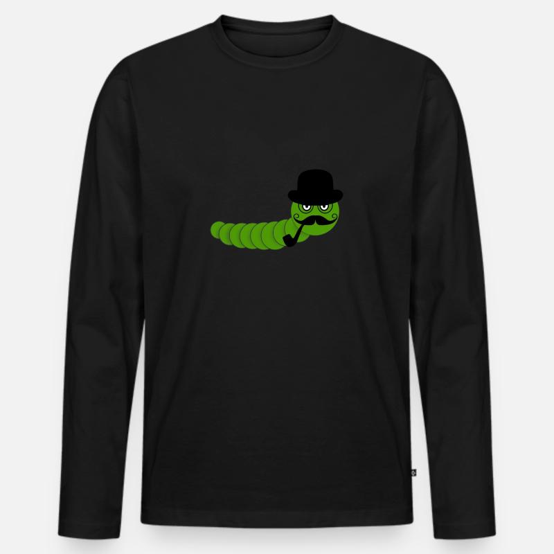 Wurm - Männer Premium Bio Langarmshirt - Schwarz