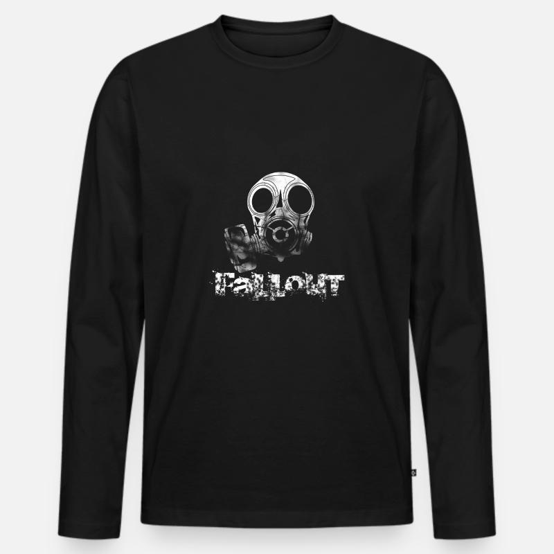 Fallout Gasmasken Shirt - Männer Premium Bio Langarmshirt - Schwarz