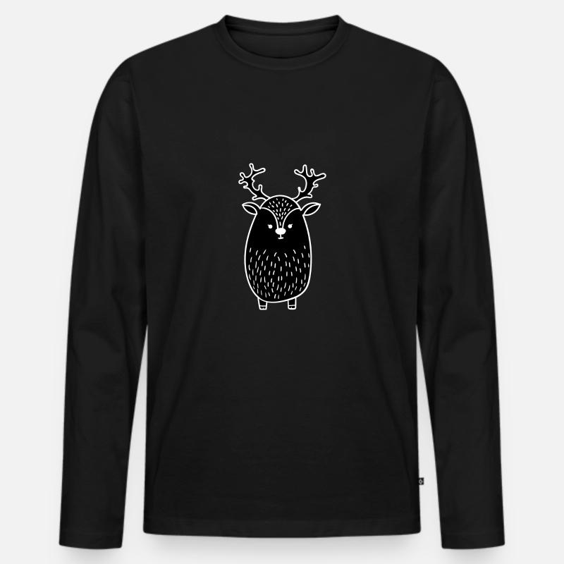 süsse Rentier Geschenk - Männer Premium Bio Langarmshirt - Schwarz