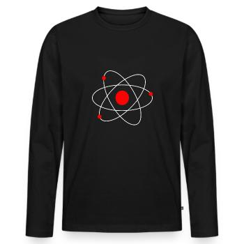 Atome dessin modèle atomique de dessin animé - T-shirt manches longues Premium bio Homme - noir - Devant - Nico (187cm)