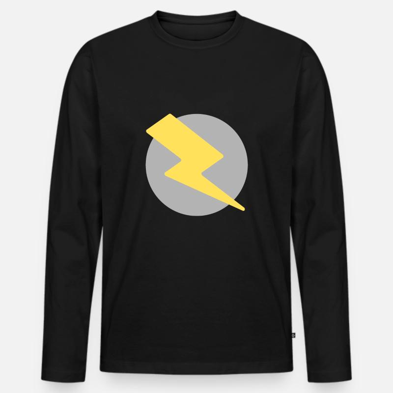 Blitzdesign - Männer Premium Bio Langarmshirt - Schwarz