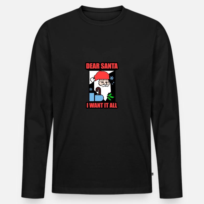 Wunschzettel - Männer Premium Bio Langarmshirt - Schwarz