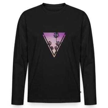 Palmen - Männer Premium Bio Langarmshirt - Schwarz - Vorne - Nico (187cm)