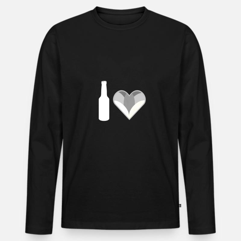 Bier Liebe - Männer Premium Bio Langarmshirt - Schwarz