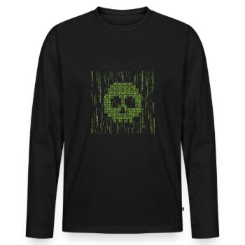 Pirate pirate - T-shirt manches longues Premium bio Homme - noir - Devant - Nico (187cm)