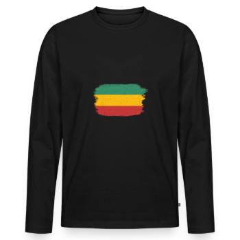 Cannabis Rasta Reggae Hanf Kiffen Geschenk - Männer Premium Bio Langarmshirt - Schwarz - Vorne - Nico (187cm)