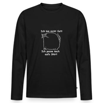 "Je ne suis pas gros" chat, drôle, cadeau, doux - T-shirt manches longues Premium bio Homme - noir - Devant - Nico (187cm)