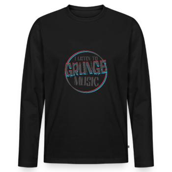 Musik Grunge Nirvana Rock Genre hören Lieder Texte - Männer Premium Bio Langarmshirt - Schwarz - Vorne - Nico (187cm)
