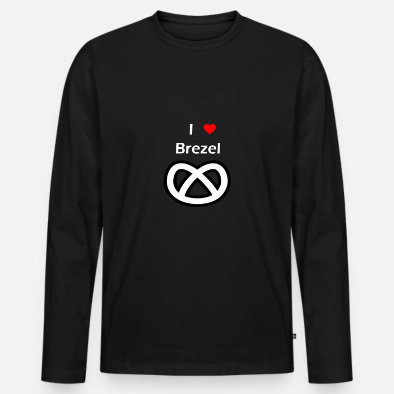 Brezel - Männer Premium Bio Langarmshirt - Schwarz