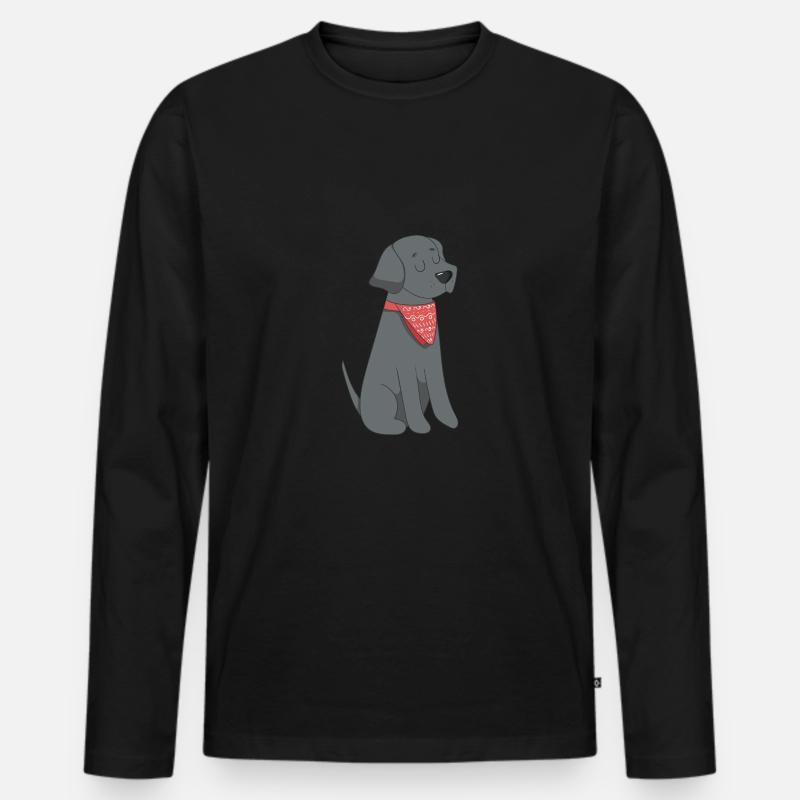 Hund - Männer Premium Bio Langarmshirt - Schwarz