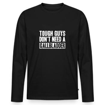 Cholecystektomie- Gallenblasen Operation Shirt - Männer Premium Bio Langarmshirt - Schwarz - Vorne - Nico (187cm)
