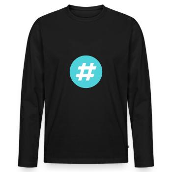 # Idée cadeau de motif Twitter Hashtag - T-shirt manches longues Premium bio Homme - noir - Devant - Nico (187cm)
