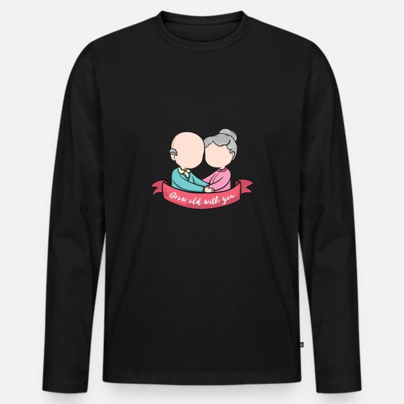 Paar - Männer Premium Bio Langarmshirt - Schwarz