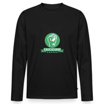 Caucasians - Männer Premium Bio Langarmshirt - Schwarz - Vorne - Nico (187cm)