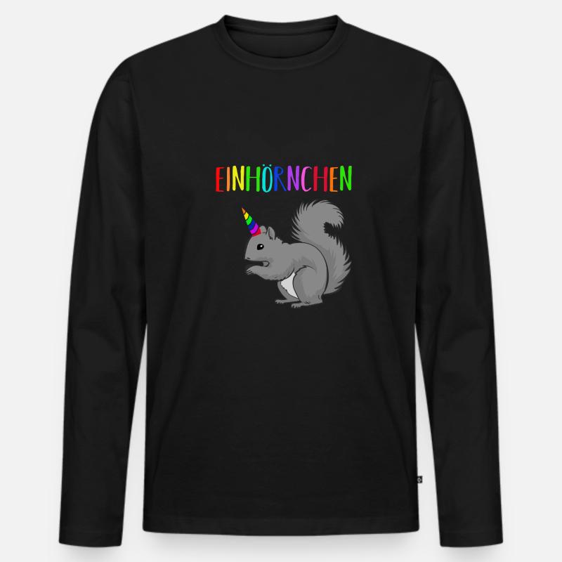 Einhörnchen - Männer Premium Bio Langarmshirt - Schwarz