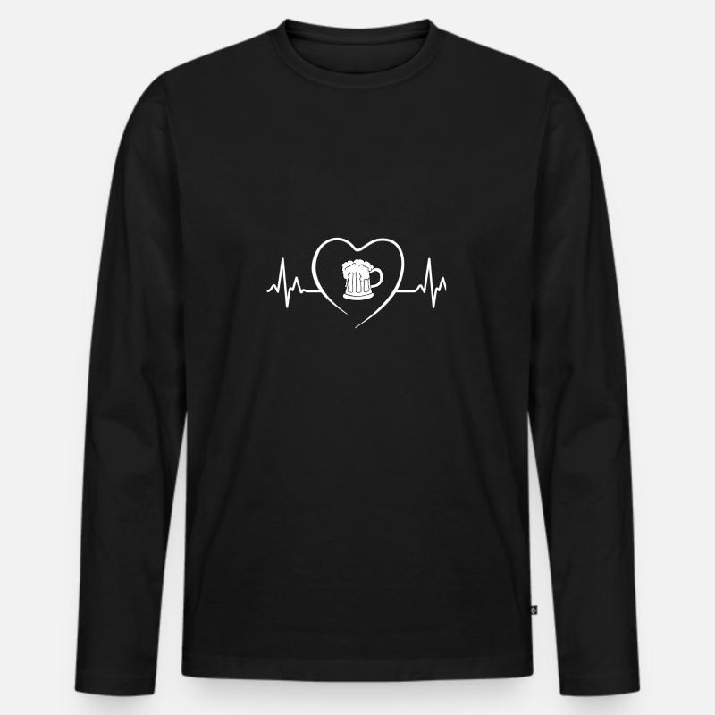 Bier - Männer Premium Bio Langarmshirt - Schwarz