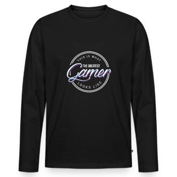 Meilleur jeu PC Gamer Play Computer Gift - T-shirt manches longues Premium bio Homme - noir - Devant - Nico (187cm)