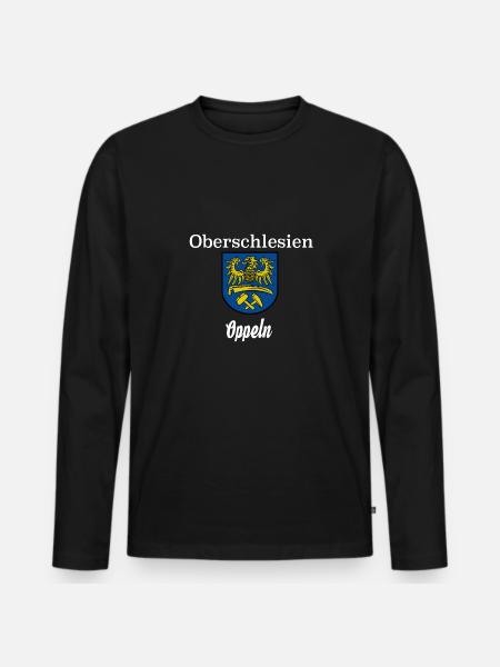 Oberschlesien Oppeln Opole - Männer Premium Bio Langarmshirt - Schwarz