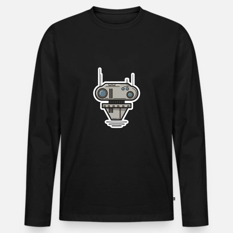 Roboter Science Fiction Geschenk Nerd Zukunft Bot - Männer Premium Bio Langarmshirt - Schwarz