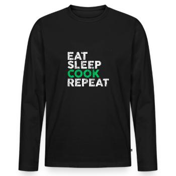 Koch kochen - Männer Premium Bio Langarmshirt - Schwarz - Vorne - Nico (187cm)