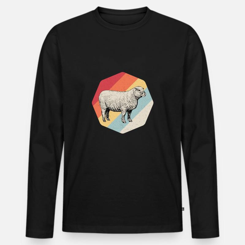 Schaf Schafwolle Schafkäse Geschenk - Männer Premium Bio Langarmshirt - Schwarz