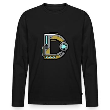 Buchstabe D Geschenk Name Roboter Technik nerd - Männer Premium Bio Langarmshirt - Schwarz - Vorne - Nico (187cm)
