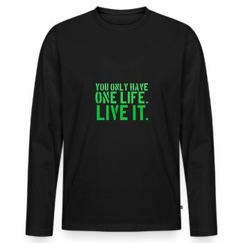 Spell One Life Live It 1 4000X4000 - T-shirt manches longues Premium bio Homme - noir - Devant - Nico (187cm)